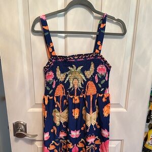 SHEIN Navy and Orange Floral wide leg Jumpsuit Large New never worn